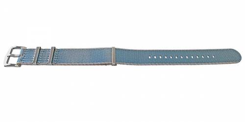 Uhrenarmband -Willisburg- 22mm hellblau/grau Textil/Synthetik Durchzugsband im NATO-Style von MEYHOFER - Bild vergr��ern 