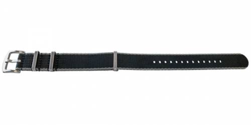 Uhrenarmband -Willisburg- 22mm schwarz/grau Textil/Synthetik Durchzugsband im NATO-Style von MEYHOFER - Bild vergr��ern 