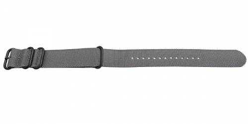 Uhrenarmband -Escondido- 24mm grau Synthetik/Textil NATO Zulu-Style schwarze Metallschlaufen Durchzugsband von MEYHOFER - Bild vergr��ern 