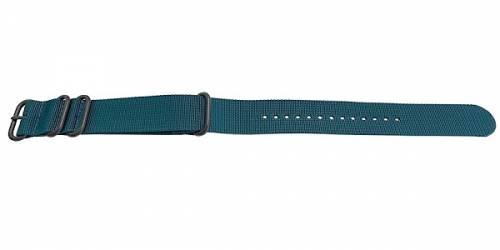 Uhrenarmband -Escondido- 24mm blau Synthetik/Textil NATO Zulu-Style schwarze Metallschlaufen Durchzugsband von MEYHOFER - Bild vergr��ern 