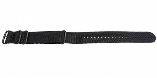 Uhrenarmband -Escondido- 20mm schwarz Synthetik/Textil NATO Zulu-Style Metallschlaufen schwarz Durchzugsband MEYHOFER - Bild vergr��ern 