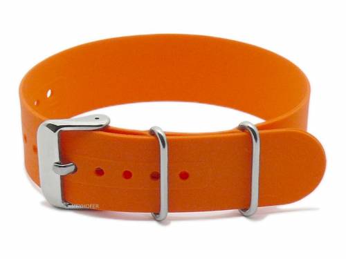 Uhrenarmband -Durango- 22mm orange Silikon Durchzugsband im NATO-Style von MEYHOFER - Bild vergr��ern 