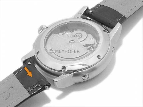 Meyhofer EASY-CLICK Uhrenarmband -Everglades- 18mm dunkelbraun Leder Alligator-Pr�gung abgen�ht (Schlie�enansto� 16 mm) - Bild vergr��ern 