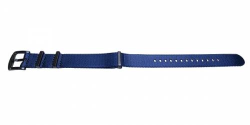 Uhrenarmband -Benicia- 22mm dunkelblau Textil/Synthetik Durchzugsband im NATO-Style schwarze Breitdornschlie�e MEYHOFER - Bild vergr��ern 