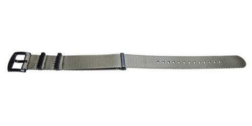 Uhrenarmband -Benicia- 22mm beige Textil/Synthetik Durchzugsband im NATO-Style schwarze Breitdornschlie�e von MEYHOFER - Bild vergr��ern 