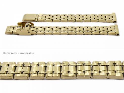 PREISTIPP: Uhrenarmband -Lansing- 12mm goldfarben Edelstahl gefaltet teilweise poliert mit Schiebeverschlu� von MEYHOFER - Bild vergr��ern 