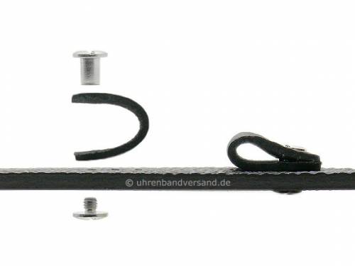 Uhrenarmband -Luederitz- 20-22-24mm Wechselansto mittelbraun Leder Antik-Look helle Naht Unterlagenband von MEYHOFER - Bild vergrern 