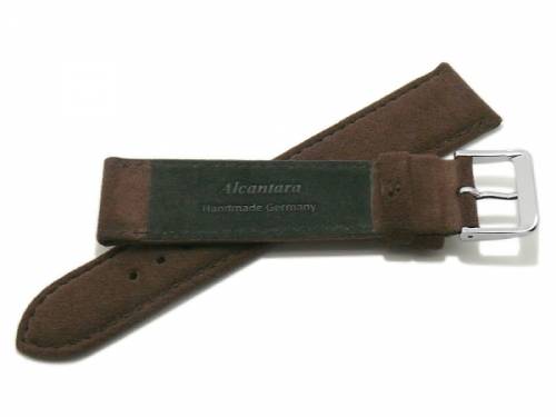 Uhrband -Lahnstein- 20mm dunkelbraun vegan Alcantara MADE in GERMANY v. Meyhofer optional m. EASY-CLICK (Schlie�e 18 mm) - Bild vergr��ern 