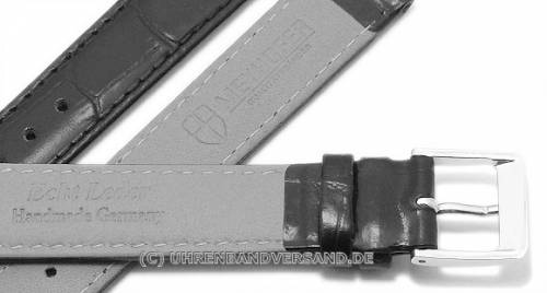 Uhrenarmband -Wellington- 15mm dunkelblau Leder Alligator-Pr�gung abgen�ht von Meyhofer (Schlie�enansto� 14 mm) - Bild vergr��ern 