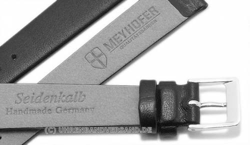 Uhrenarmband XS -Solingen- 10mm wei� Leder fein genarbt ohne Naht von MEYHOFER (Schlie�enansto� 10 mm) - Bild vergr��ern 
