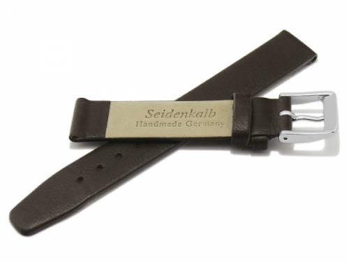 Uhrenband XL -Regensburg- 10mm dunkelbraun Leder fein genarbt HANDMADE in GERMANY von MEYHOFER (Schlie�enansto� 10 mm) - Bild vergr��ern 
