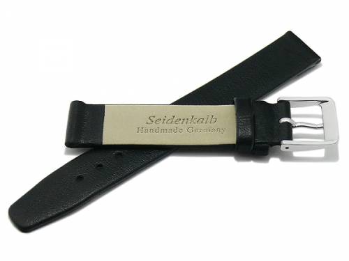 Uhrenarmband -Steinfurt- 14mm schwarz Leder fein genarbt HANDMADE IN GERMANY von MEYHOFER (Schlieenansto 12 mm) - Bild vergrern 