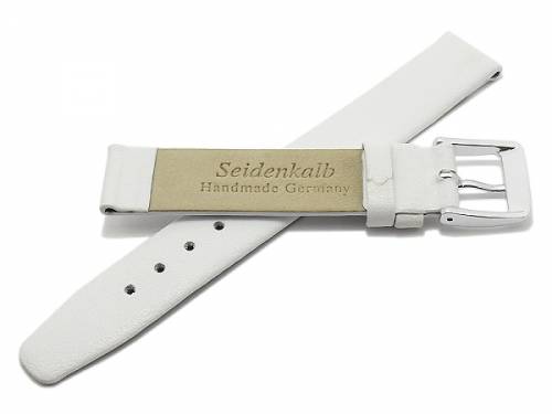 Uhrenarmband -Steinfurt- 10mm wei� Leder fein genarbt HANDMADE IN GERMANY von MEYHOFER (Schlie�enansto� 10 mm) - Bild vergr��ern 