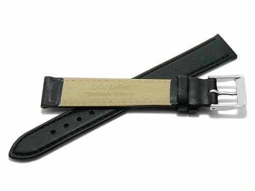 Uhrenband -Willingen- 15mm schwarz Leder HANDMADE in GERMANY von Meyhofer optional mit Easy-Click (Schliee 14 mm) - Bild vergrern 