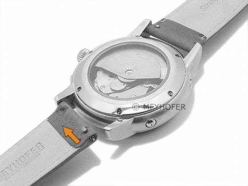 Meyhofer EASY-CLICK Uhrenarmband -Iller- 22mm schwarz Leder Strau�en-Pr�gung abgen�ht (Schlie�enansto� 18 mm) - Bild vergr��ern 