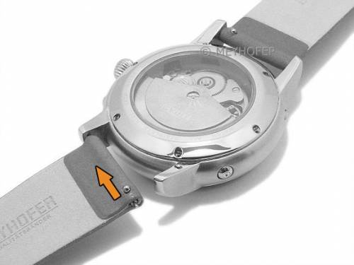 Meyhofer EASY-CLICK Uhrenarmband -Donau- 20mm mittelbraun Leder glatt ohne Naht (Schlie�enansto� 18 mm) - Bild vergr��ern 
