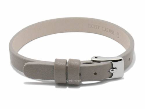 Uhrenarmband -Kufstein- 06mm grau Leder glatt Durchzugsband von Meyhofer - Bild vergr��ern 