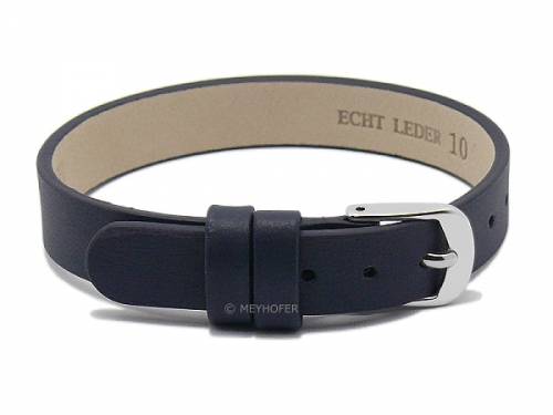 Uhrenarmband -Kufstein- 14mm dunkelblau Leder glatt Durchzugsband von Meyhofer - Bild vergr��ern 