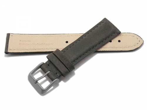 Uhrenband -Sambava- 16mm anthrazit Leder mit Titanschlie�e von Meyhofer optional mit Easy-Click (Schlie�e 16 mm) - Bild vergr��ern 