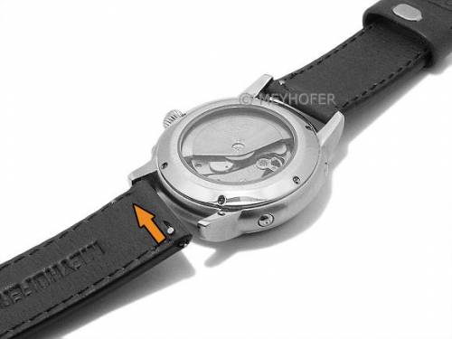 Meyhofer EASY-CLICK Uhrenarmband -Burgau- 24mm braun Leder glatt helle Naht (Schlie�enansto� 24 mm) - Bild vergr��ern 