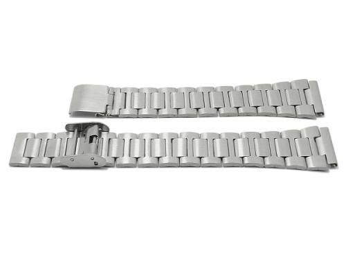 Uhrenarmband -Plainfield- 18mm Edelstahl geb�rstet mit Schiebeverschlu� pass. f�r CASIO, TIMEX, PULSAR u.a. Uhren - Bild vergr��ern 