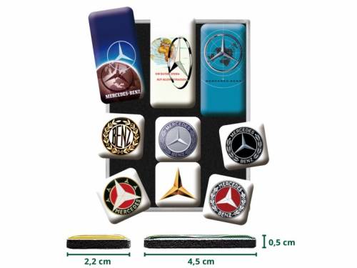 Deko-Magnet-Set 9teilig -Mercedes-Benz - Logo Evolution- Retro-Style von Nostalgic-Art - Bild vergr��ern 
