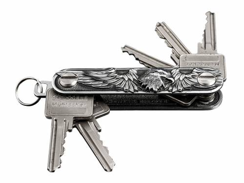 SALE: Schlssel-Manager/Key-Organizer -Flgelwerk- Metall silberfarben Antik-Look 3D-Optik von SCHLSSELWERK - Bild vergrern 