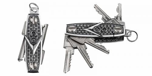 SALE: Schl�ssel-Manager/Key-Organizer -V8werk- Metall silberfarben Antik-Look 3D-Optik von SCHL�SSELWERK - Bild vergr��ern 