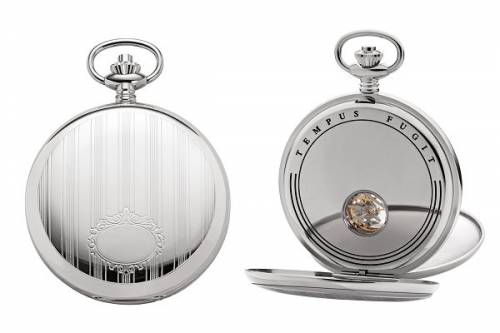 Mechanische Taschenuhr silberfarben Ziffernblatt wei� mit Sprungdeckel von REGENT (*RG*TU*) - Bild vergr��ern 
