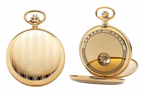 Mechanische Taschenuhr goldfarben Ziffernblatt wei� mit Sprungdeckel von REGENT (*RG*TU*) - Bild vergr��ern 