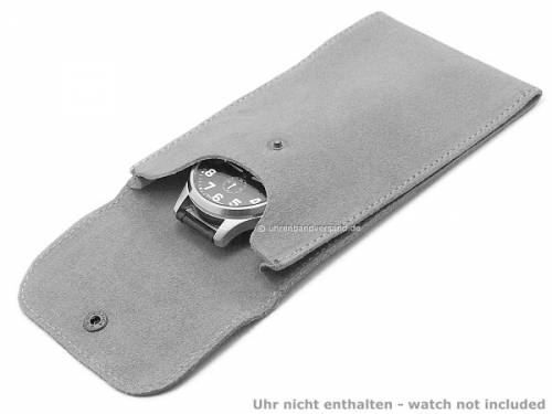 Uhrentasche gro hellblau fr 1 Armbanduhr echt Leder von PergherMilano - Bild vergrern 