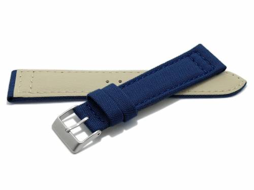 Uhrenarmband -Tijuana- 22mm dunkelblau Cordura (Textil) abgen�ht Unterseite Lorica (Schlie�enansto� 20 mm) - Bild vergr��ern 