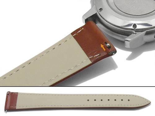 Uhrenarmband XXL -Vitov- 20mm hellbraun Leder glatt matt abgen�ht superlang mit EASY-CLICK (Schlie�enansto� 16 mm) - Bild vergr��ern 