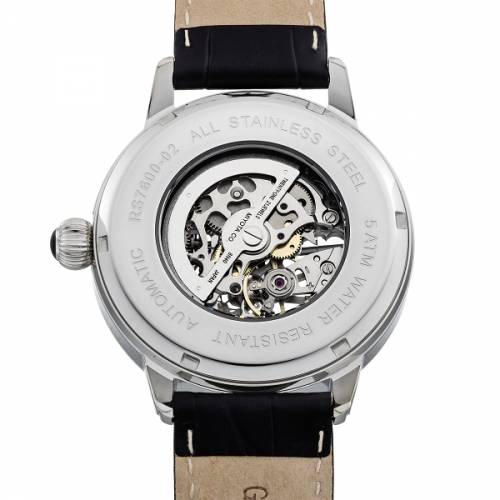 ABVERKAUF: Automatik-Armbanduhr Edelstahl Ziffernblatt silber/schwarz skelettiert Lederband von RIEDENSCHILD (*RS*HU*) - Bild vergr��ern 