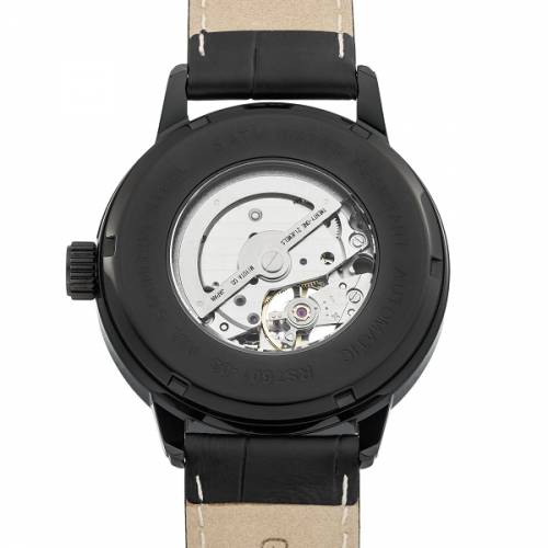 ABVERKAUF: Automatik-Armbanduhr Edelstahl schwarz Ziffernblatt schwarz offene Unruh Lederband von RIEDENSCHILD (*RS*HU*) - Bild vergr��ern 