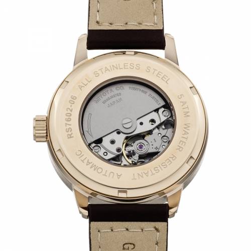 ABVERKAUF: Automatik-Armbanduhr Edelstahl ros�goldfarben Ziffernblatt wei� Lederband von RIEDENSCHILD (*RS*HU*) - Bild vergr��ern 