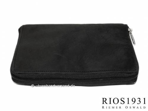 Uhrenreisemappe -Carlo- schwarz echt Leder Vintage-Look fr  Armbanduhren von RIOS - Bild vergrern 