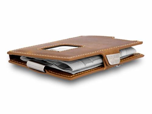 Geldb�rse klein/Slim-Wallet Duke aus Leder mittelbraun glatt mit RFID-Schutz von BELTIMORE - Bild vergr��ern 
