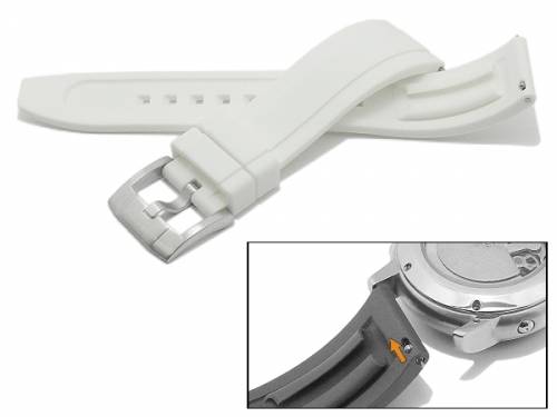 Uhrenarmband 20mm wei FKM-Rubber sportiv mit EASY-CLICK Stegen (Schlieenansto 18 mm) - Bild vergrern 
