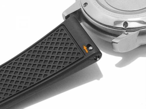 Uhrenarmband 22mm wei� Premium-Rubber (FKM) Carbon-Look mit EASY-CLICK-Stegen (Schlie�enansto� 18 mm) - Bild vergr��ern 