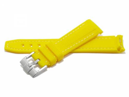 Uhrenarmband 20mm gelb Silikon mit Rundansto passend fr MOONSWATCH, OMEGA, ROLEX, SINN u.a. (Schliee 18 mm) - Bild vergrern 