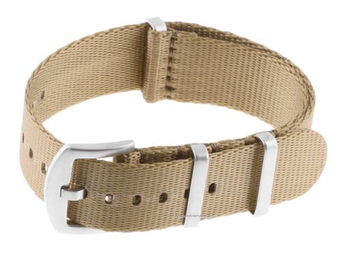 Uhrenarmband 19mm khaki Nylon (Seatbelt) Durchzugsband im NATO-Style mit Breitdorn-Schlie�e - Bild vergr��ern 