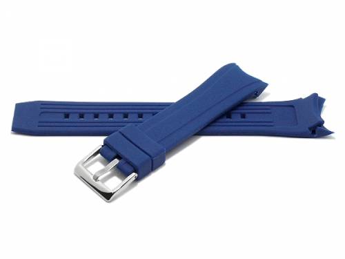 Uhrenarmband 23mm dunkelblau Silikon mit Rundansto passend fr CITIZEN-Uhren etc. (Schlieenansto 20 mm) - Bild vergrern 