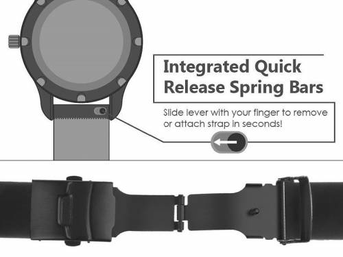 Uhrenarmband 20mm schwarz Silikon rote Naht mit Faltschliee schwarz EASY-CLICK Stege (Schlieenansto 18 mm) - Bild vergrern 