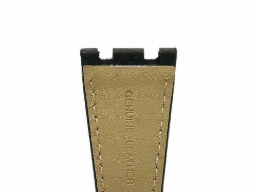 Uhrenarmband 28mm schwarz Leder Karbon-Look rote Naht passend fr AUDEMARS PIGUET (Schlieenansto 18 mm) - Bild vergrern 