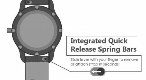 Uhrenarmband 20mm dunkelblau Rubber passend fr SEIKO, IWC etc. Racing-Look EASY-CLICK Stege (Schlieenansto 16 mm) - Bild vergrern 