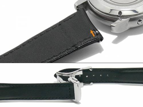 Uhrenarmband 19mm schwarz textilartig Sailcloth Faltschlie�e mit EASY-CLICK (Schlie�enansto� 16 mm) - Bild vergr��ern 