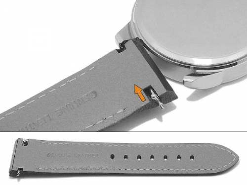 Uhrenarmband ScLB195 22mm schwarz Leder EASY-CLICK genarbt abgen�ht pass. f�r SEIKO Turtle (Schlie�enansto� 20 mm) - Bild vergr��ern 