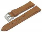 Uhrenarmband ScLB195 22mm hellbraun Leder EASY-CLICK genarbt abgenäht pass. für SEIKO Turtle (Schließenanstoß 20 mm)