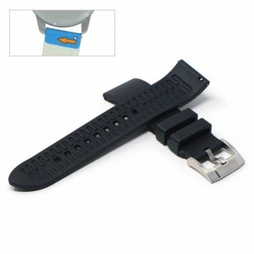 Uhrenarmband 21mm schwarz Rubber FKM glatt matt mit EASY-CLICK Stegen (Schlieenansto 20 mm) - Bild vergrern 